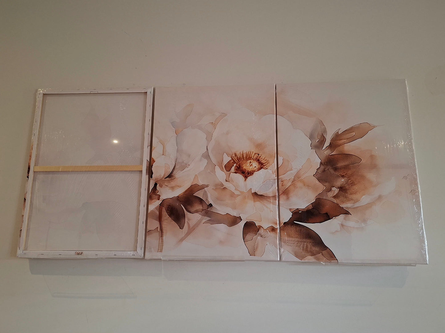White Peony Floral Canvas Wall Art Set