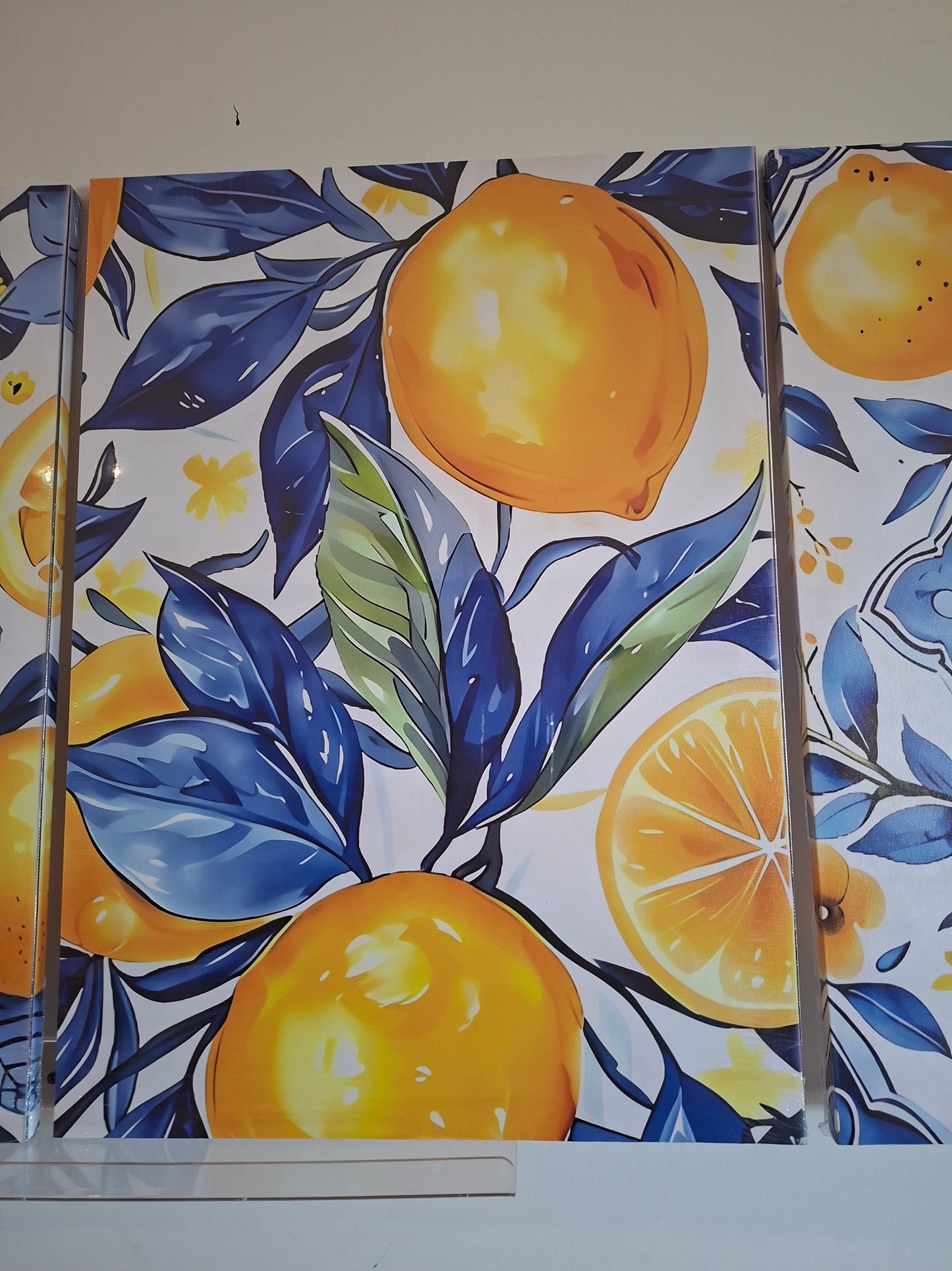 Mediterranean Lemon Canvas Wall Art Set