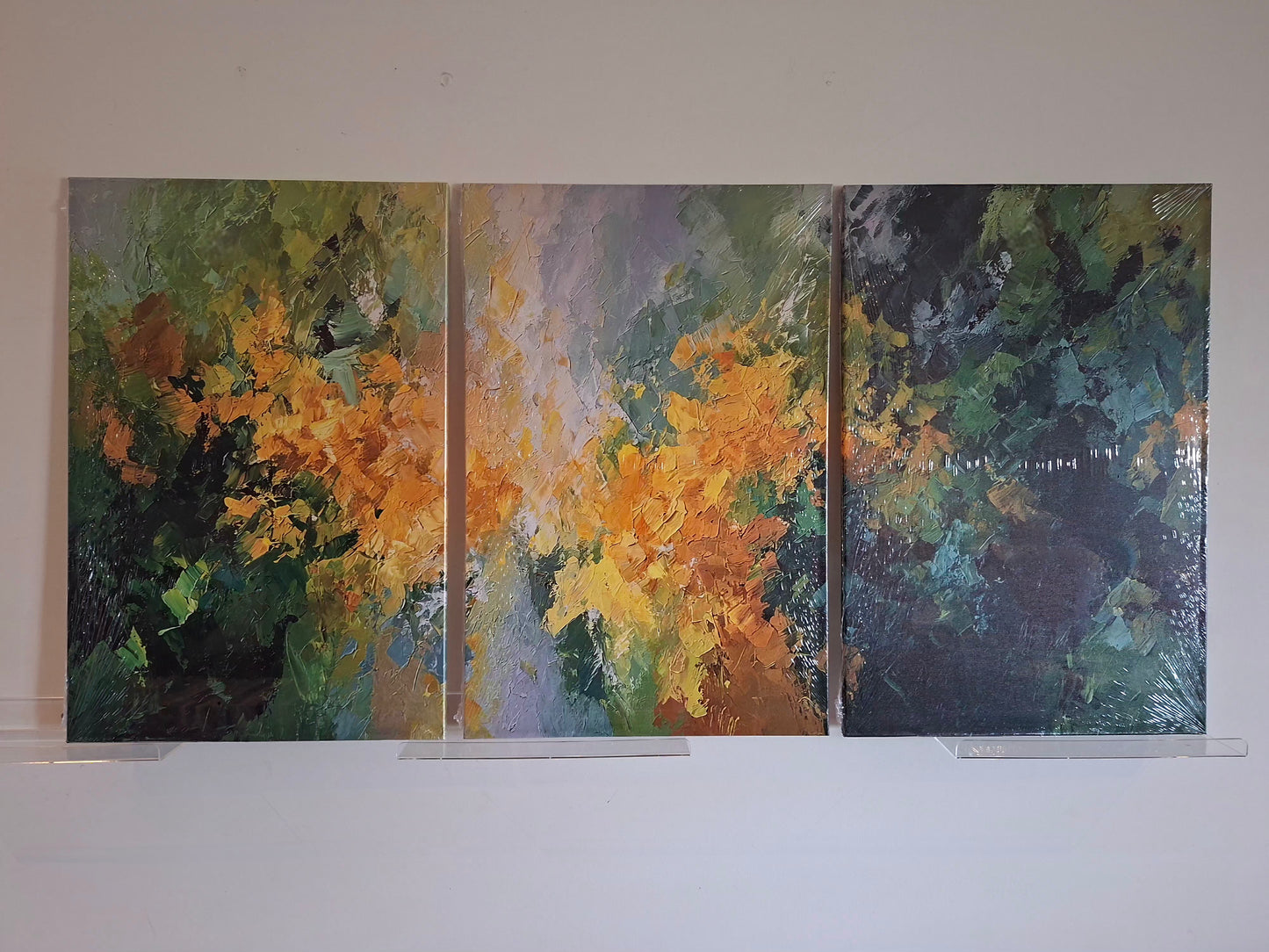 Yellow and Green Abstract Wall Art – Modern Impressionist Décor