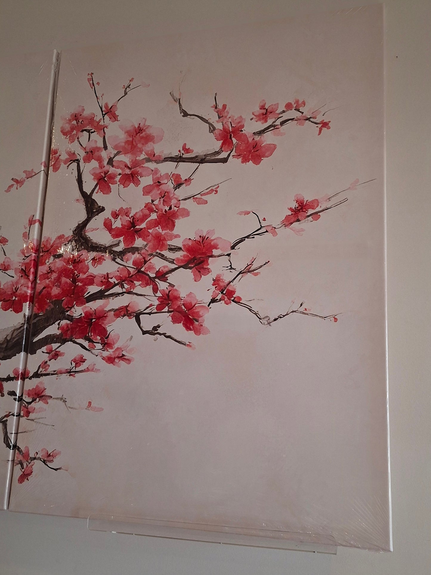 Pink Blossom Branch Canvas Wall Art Set