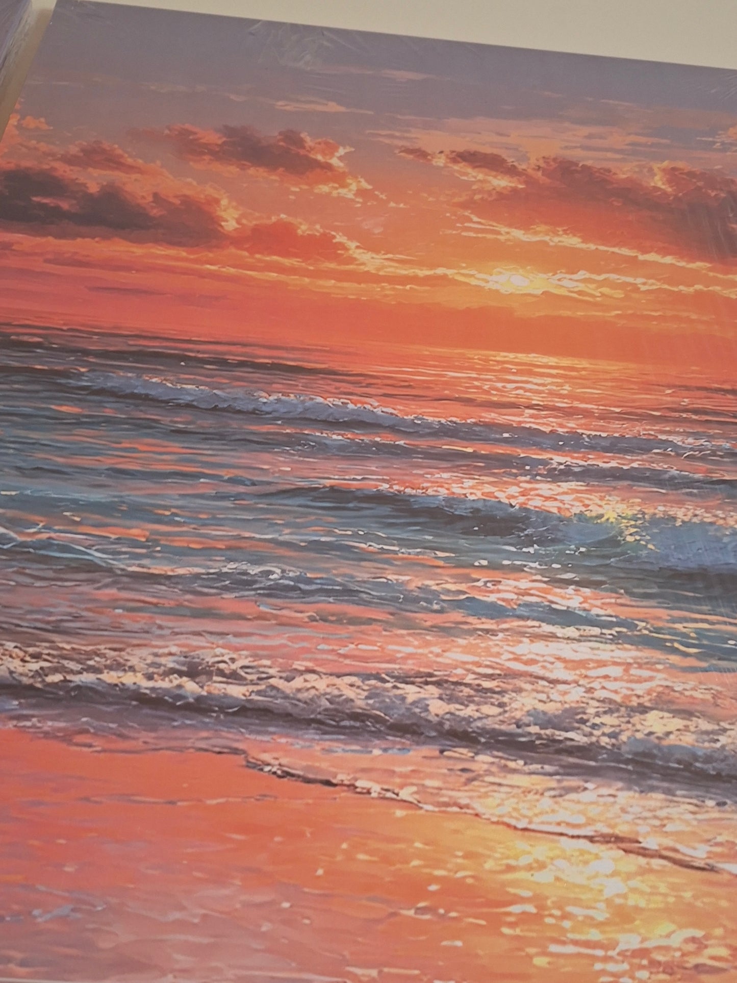 Ocean Sunset Canvas Wall Art – Tropical Beach & Coastal Waves Décor