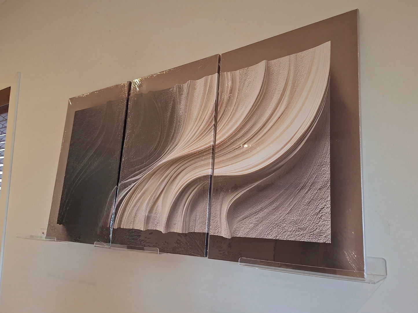 Monochrome Wave Texture Look Wall Art Set