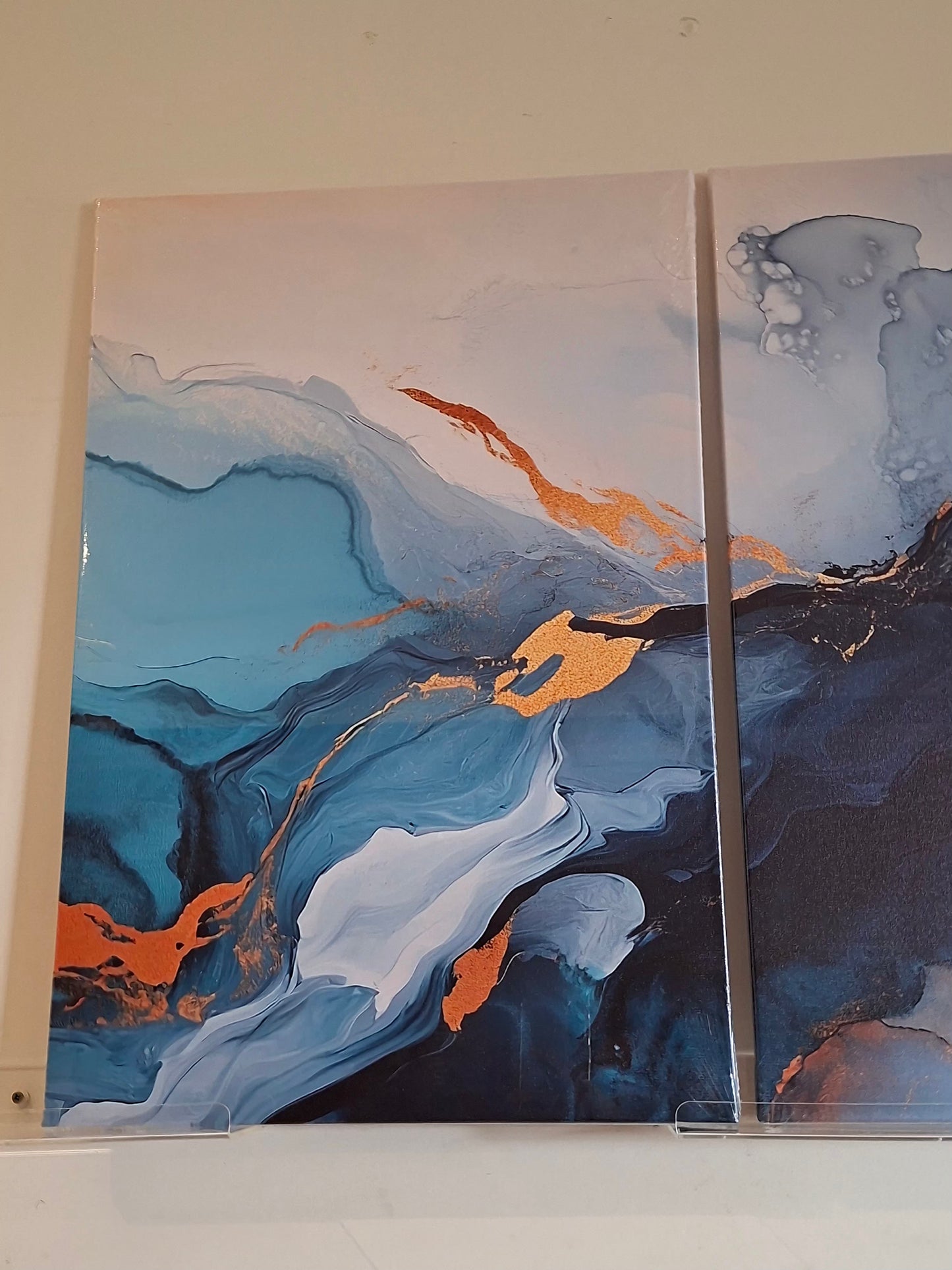 Abstract Flow Swirl Canvas Print Wall Art Set