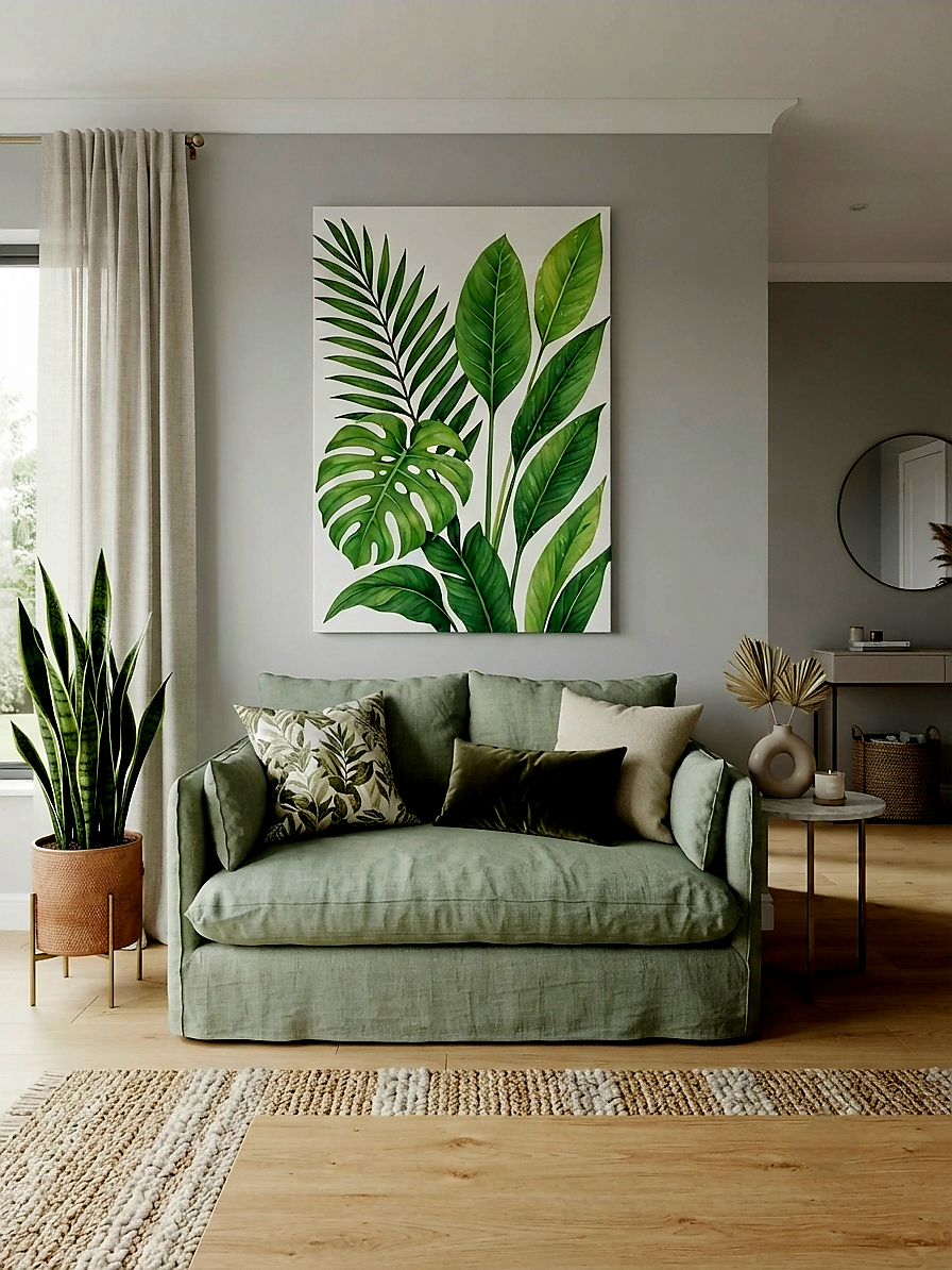 Tropical Leaves Canvas Print Wall Art – Jungle Foliage