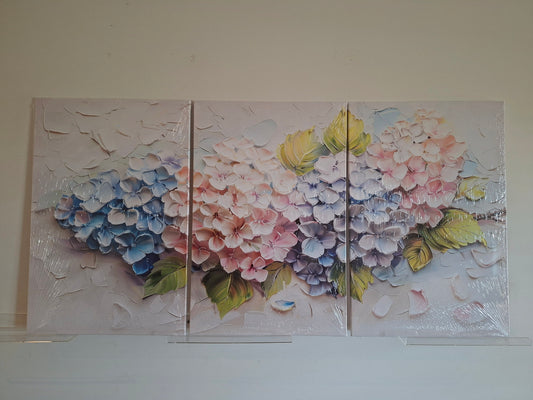 Colourful Hydrangea Floral Wall Art Set