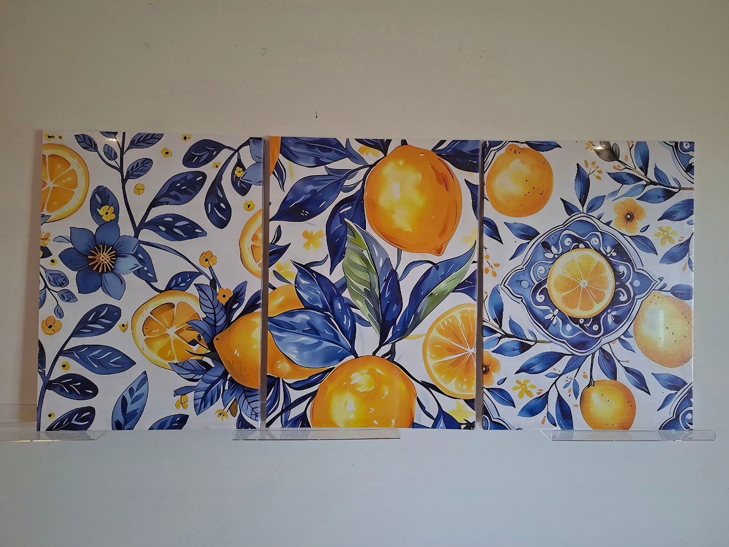 Mediterranean Lemon Canvas Wall Art Set