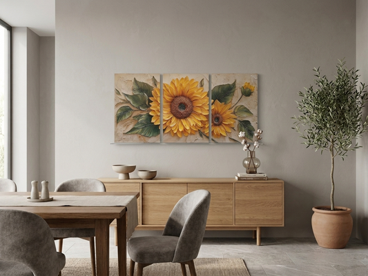 Sunflower Canvas Wall Art Set