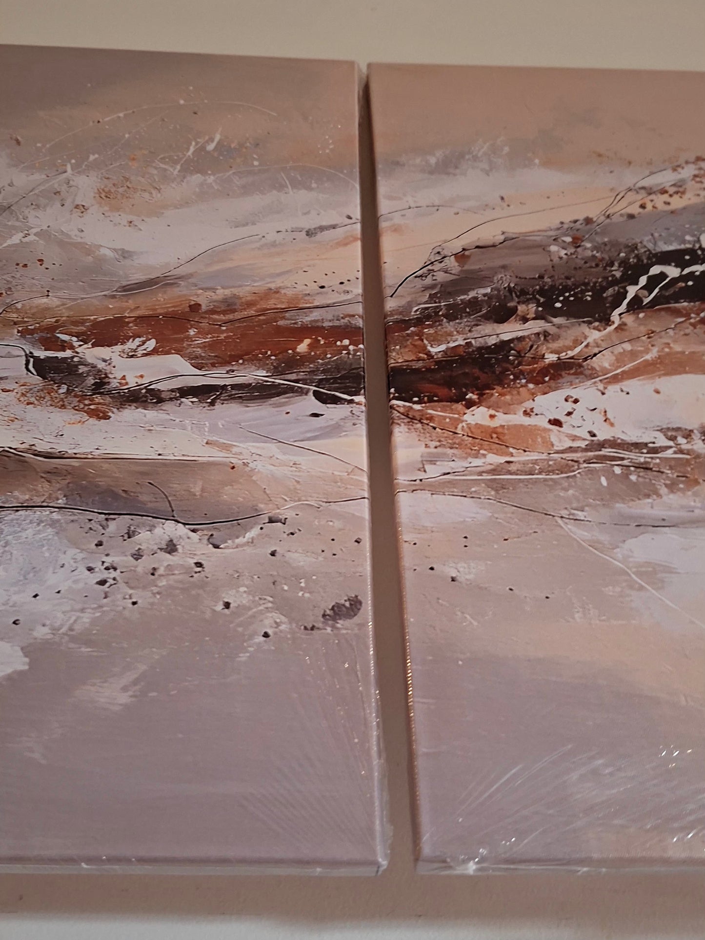 Earthy Neutral Abstract Canvas Wall Art Set