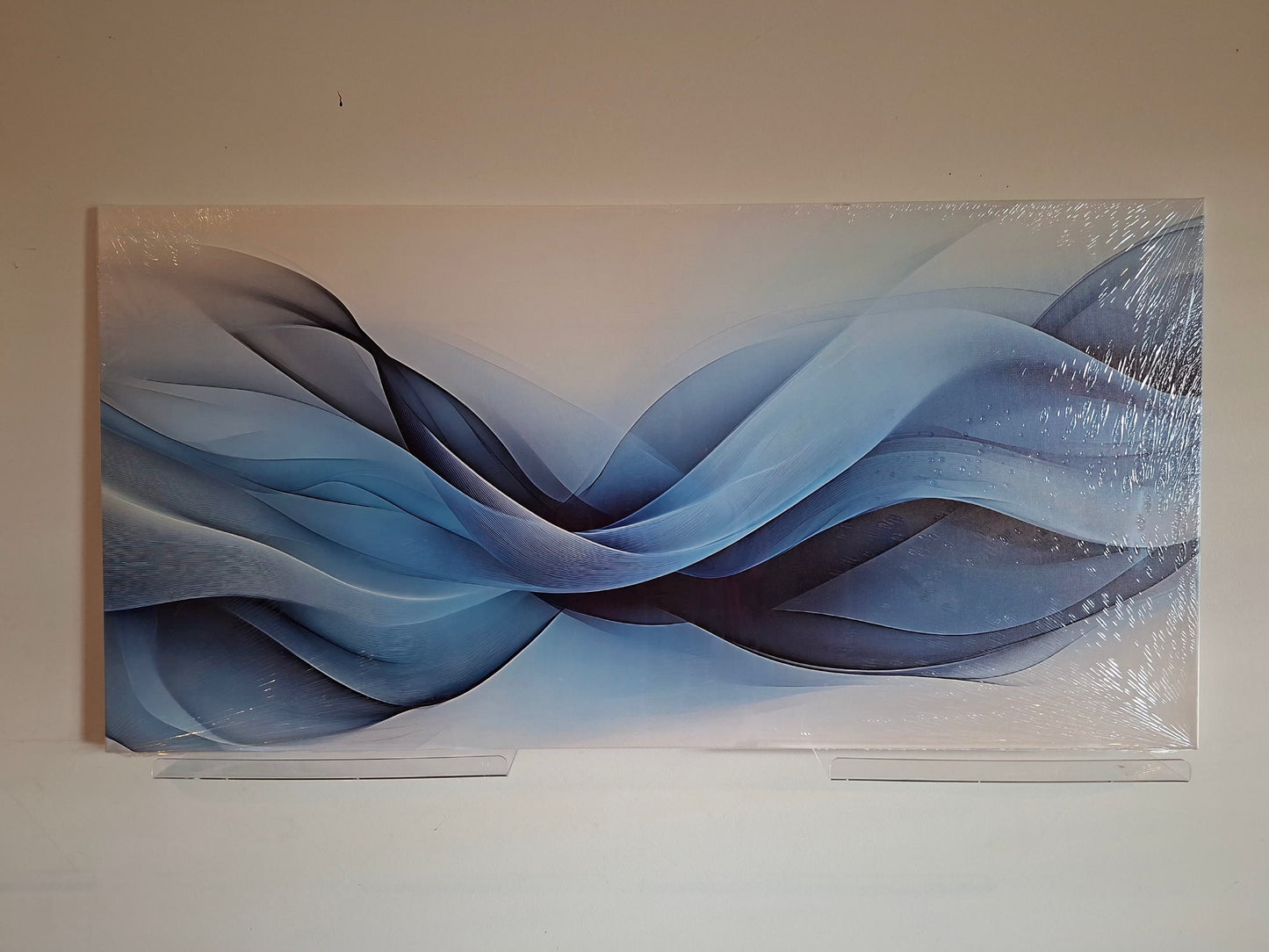 Modern Blue Abstract Canvas Wall Art - 1pc