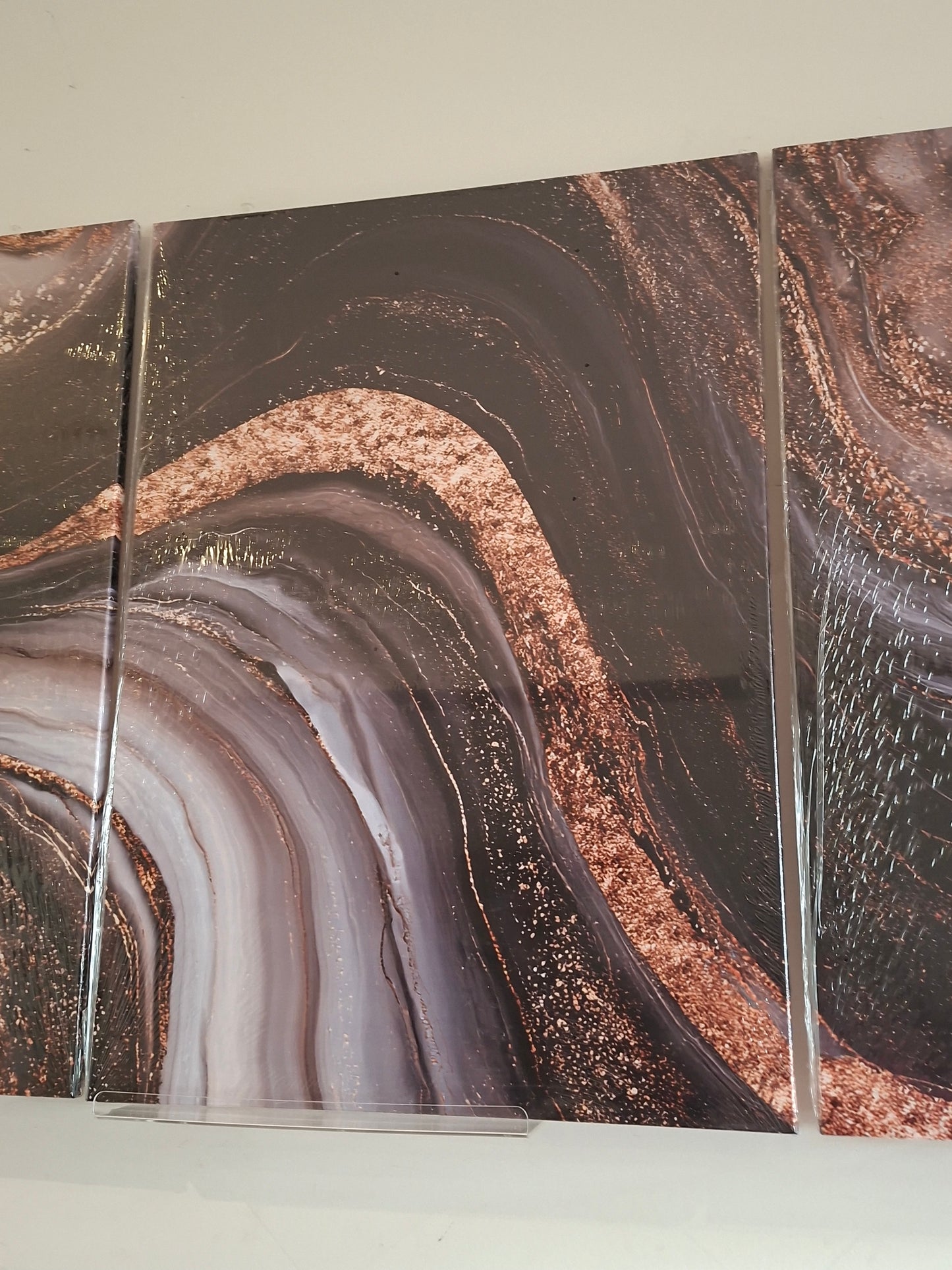 Golden Abstract Wall Art – Luxury Flowing Line Canvas Set