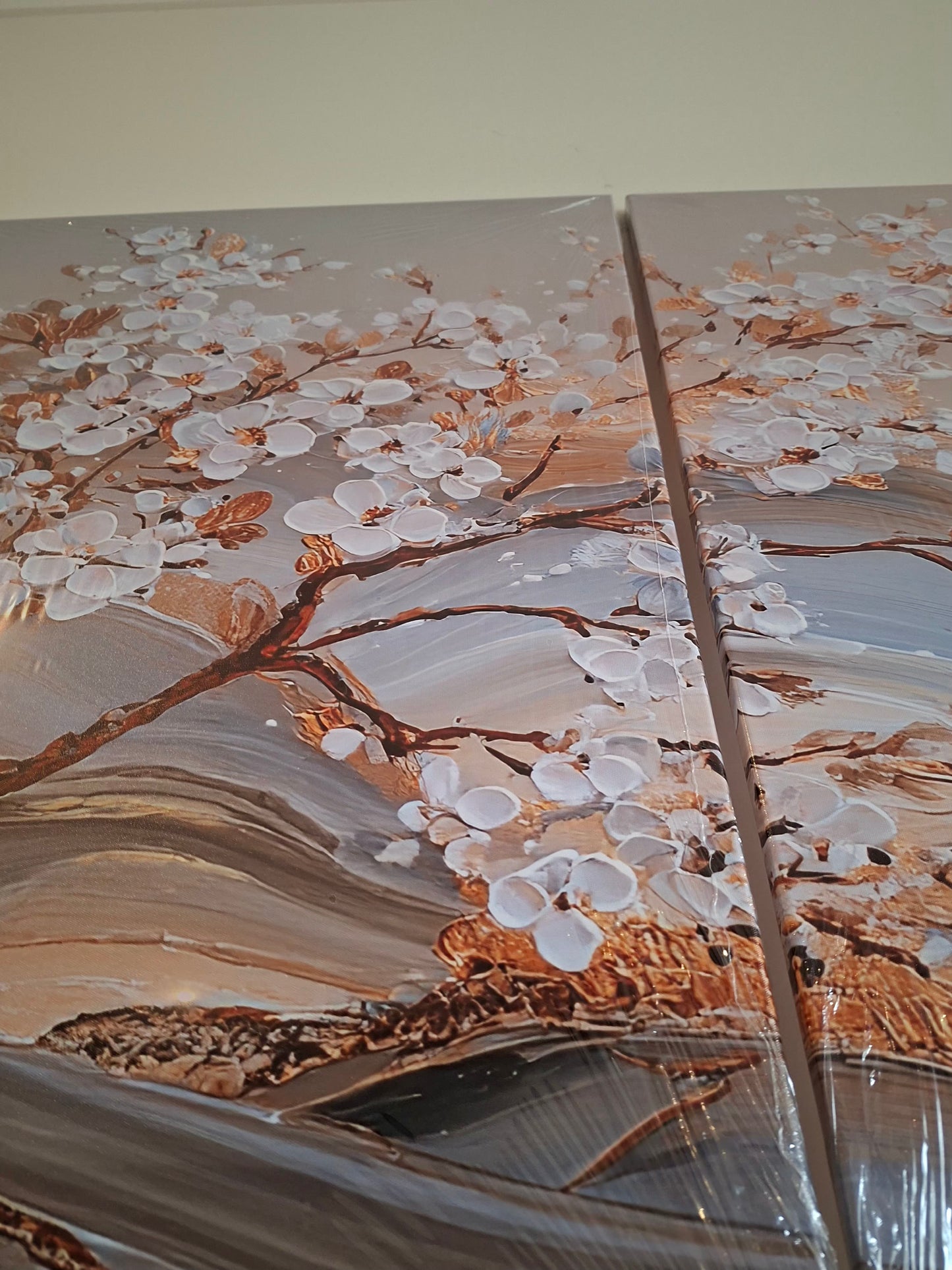 Plum Blossom Landscape Canvas Wall Art Set